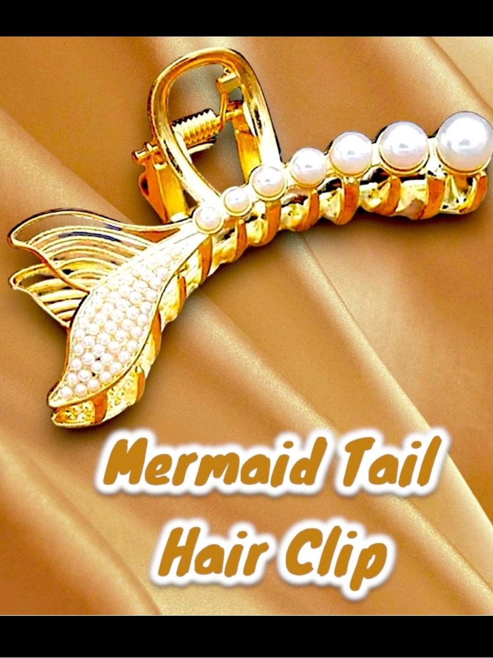 Gold Mermaid Hair Clip with Pearls NWT